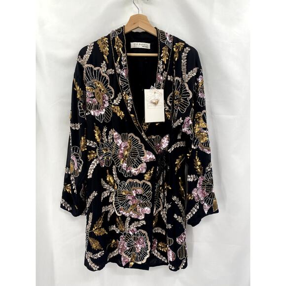 Mac Duggal M Beaded Wrap Mini Dress 93817 - Picture 3 of 11